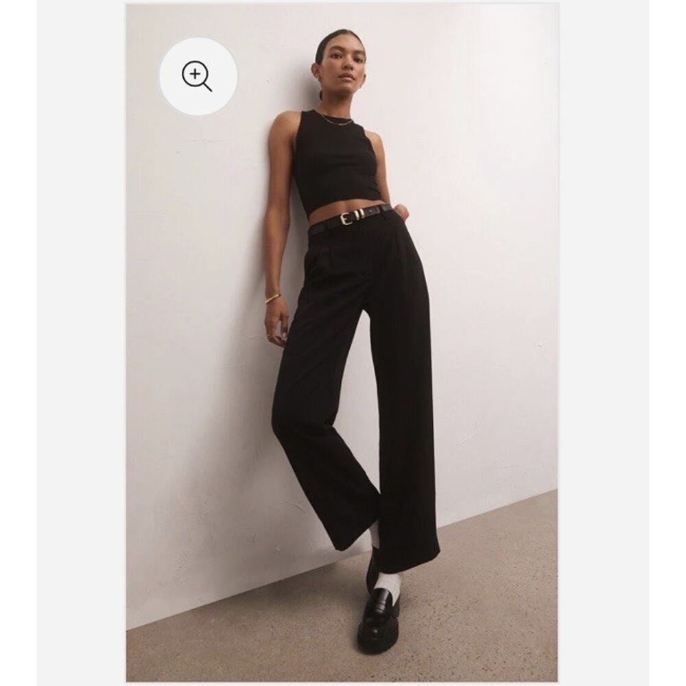 Z Supply Lucy Twill Pant Size XS Black Slinky Stretch Waist Comfort Dress Pants